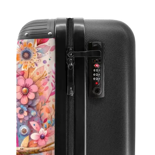 Roze robijn Koffer - NBS - Handbagage middel -slot