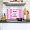 More coffee - Roze - Paars - Strepen - Mok Inductie beschemer met haakjes klein -sfeer2