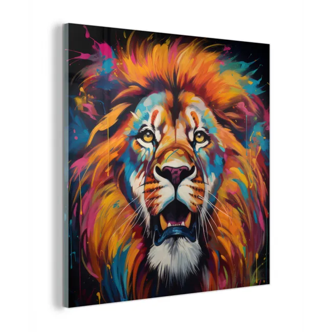 Leeuw - Graffiti - Dieren - Zwart plexiglas 5mm klein -z3d