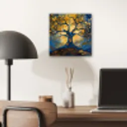 Boom - Levensboom - Blauw - Goud aluminium wit klein -sfeer5