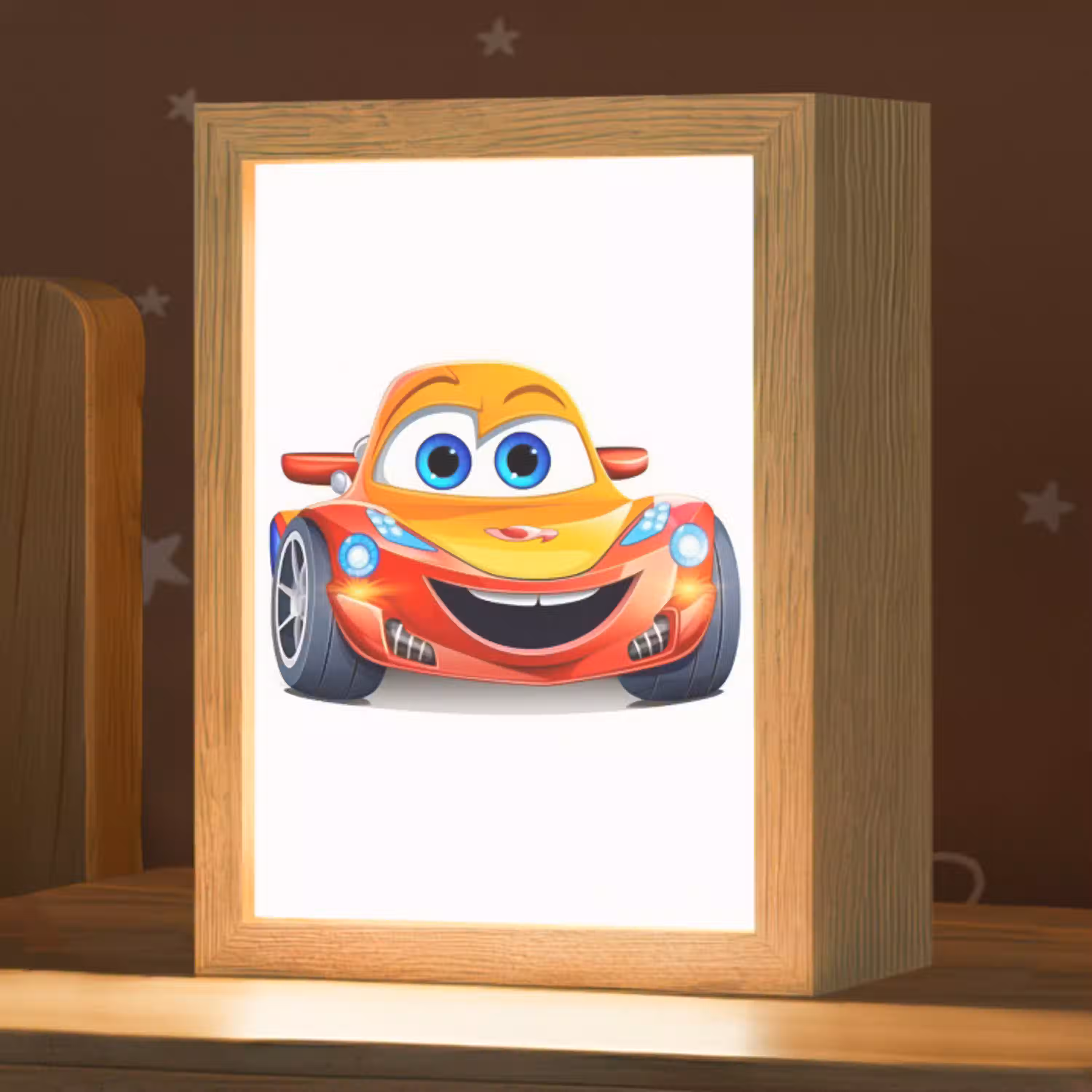 Raceauto - Oranje - Jongens - Kinderen - Auto Light Box met kabel klein -zzz_3d_website