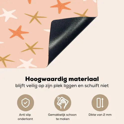 Zee - Dieren - Roze - Zeesterren Inductie beschemer met haakjes klein 777 -ky-onderkant-nl