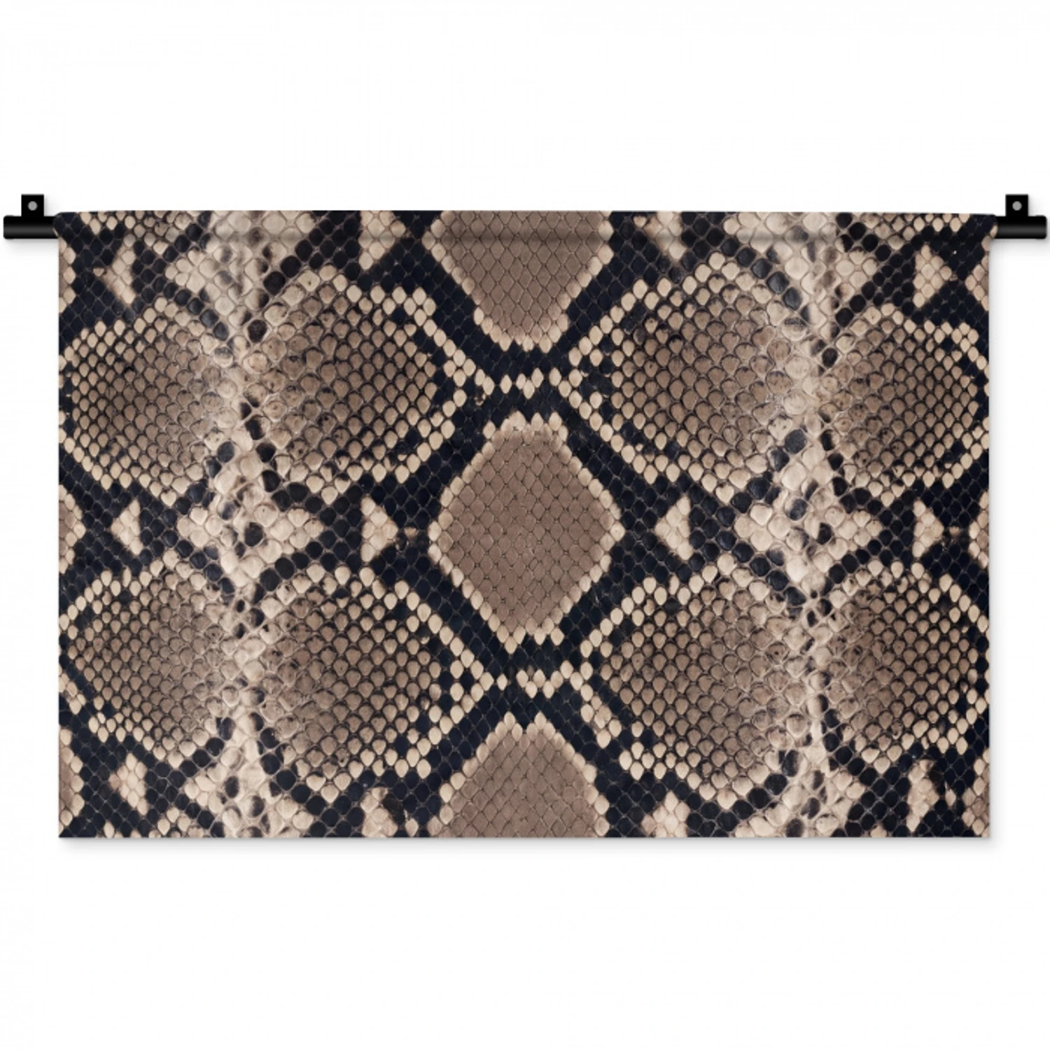 Slangenprint - Python - Bruin Wandkleed katoen klein -zz3d