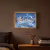 Winteravond - Kerstdorp - Donker Light Box met batterij (Wandlamp) middel -sfeer4