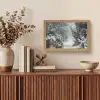 Bos - Winter - Bomen - Natuur - Pad - Sneeuw Light Box met kabel (Tafellamp) klein -sfeer2