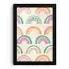 Regenboog - Pastel - Patroon fotolijst zwart zonder passe partout klein -3d