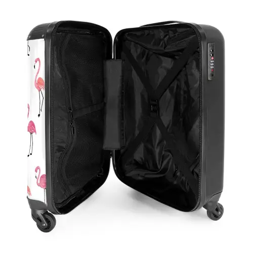Flamingo feestje Koffer - NBS - Handbagage middel -binnenkant