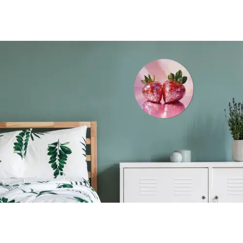 Disco - Fruit - Glitter - Strawberry Wandcirkel aluminium klein -slaapkamer