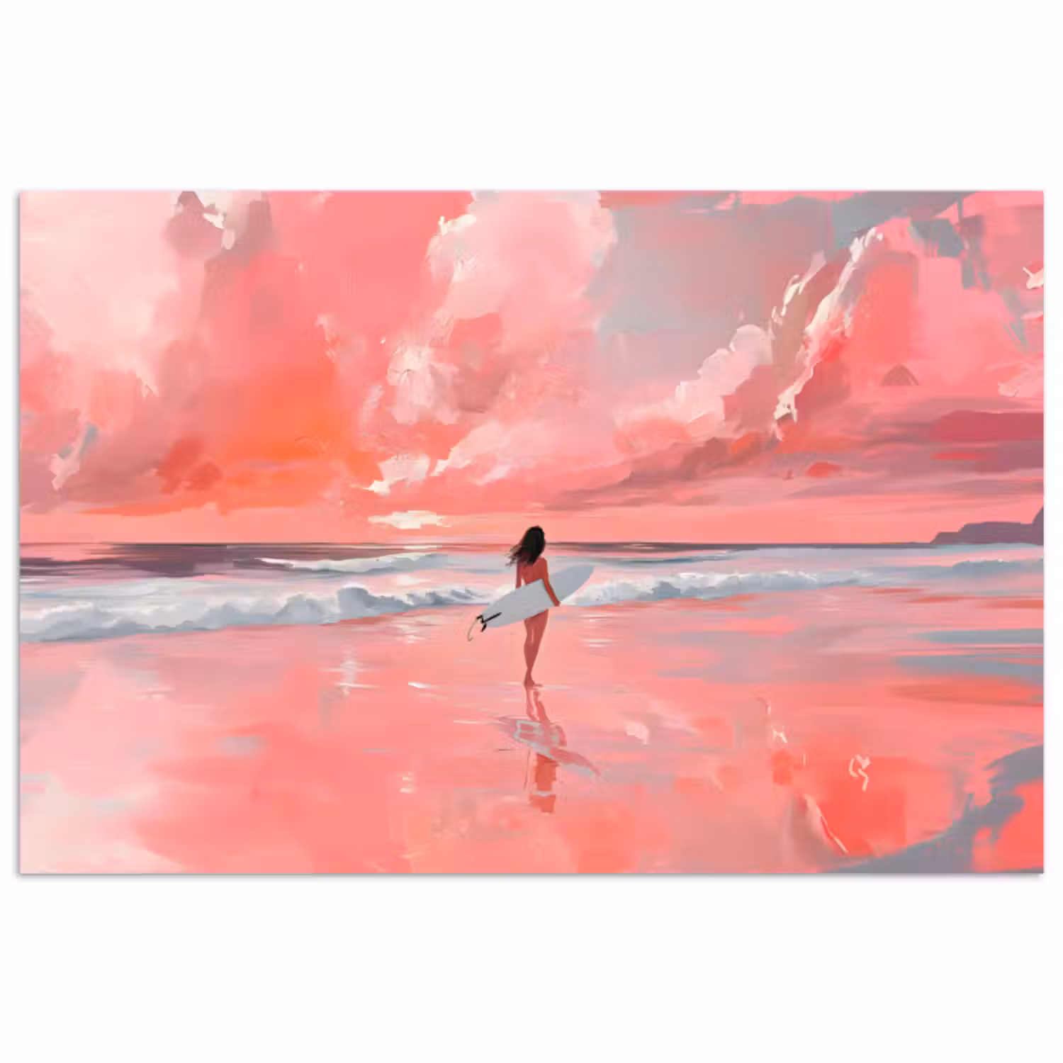 Poster - Rosa - Surfen - Meer