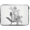 Lelies - Elegant - Zwart - Wit laptophoes neopreen klein -zkaufland3dotto