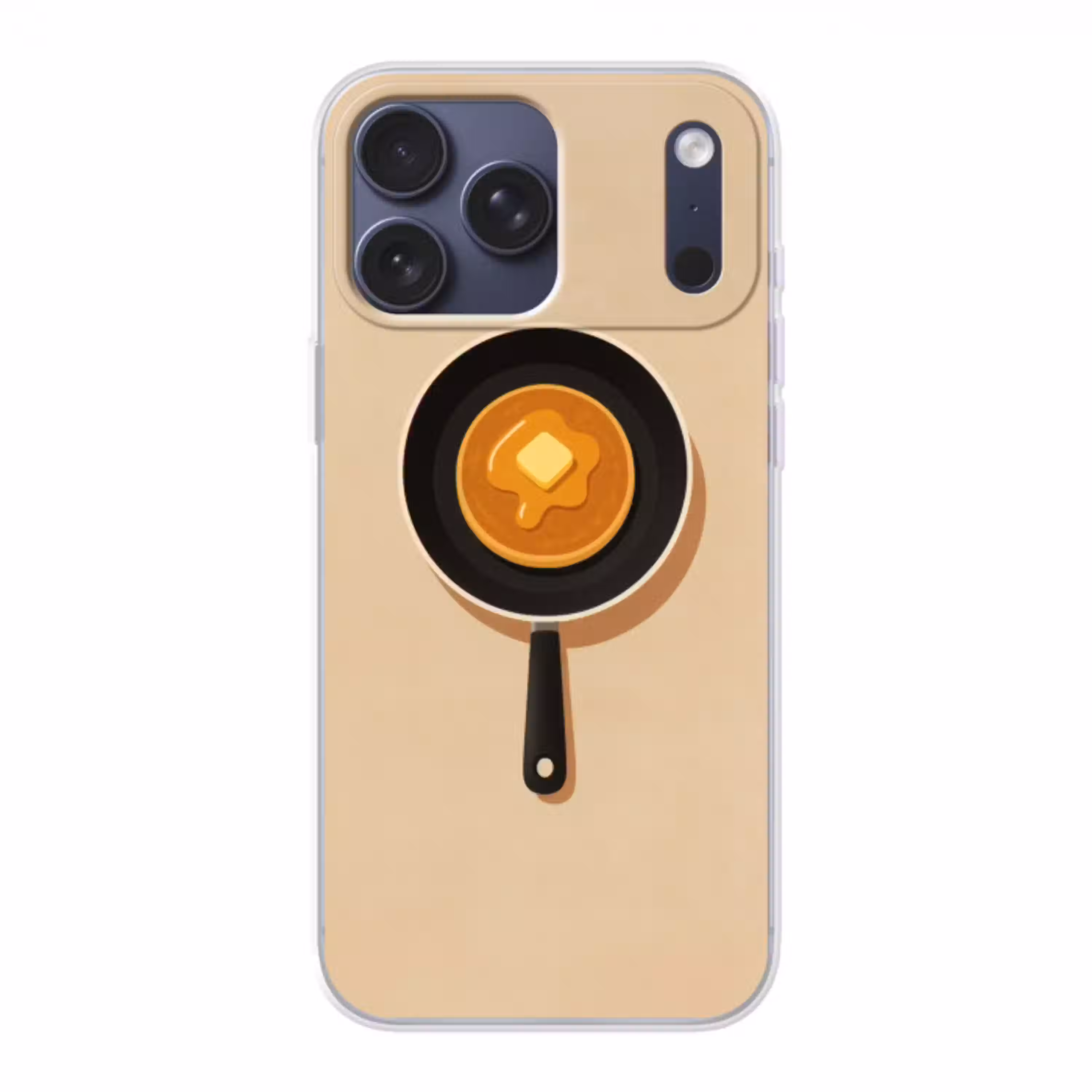 Pannenkoek - Koekenpan - Boter - Minimalistisch Telefoonhoesje iPhone 17 Pro Max klein -3d
