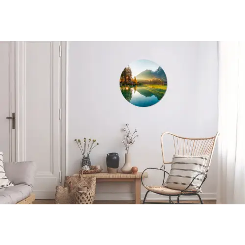 Meer - Bos - Bergen - Natuur Wandcirkel aluminium klein -woonkamer