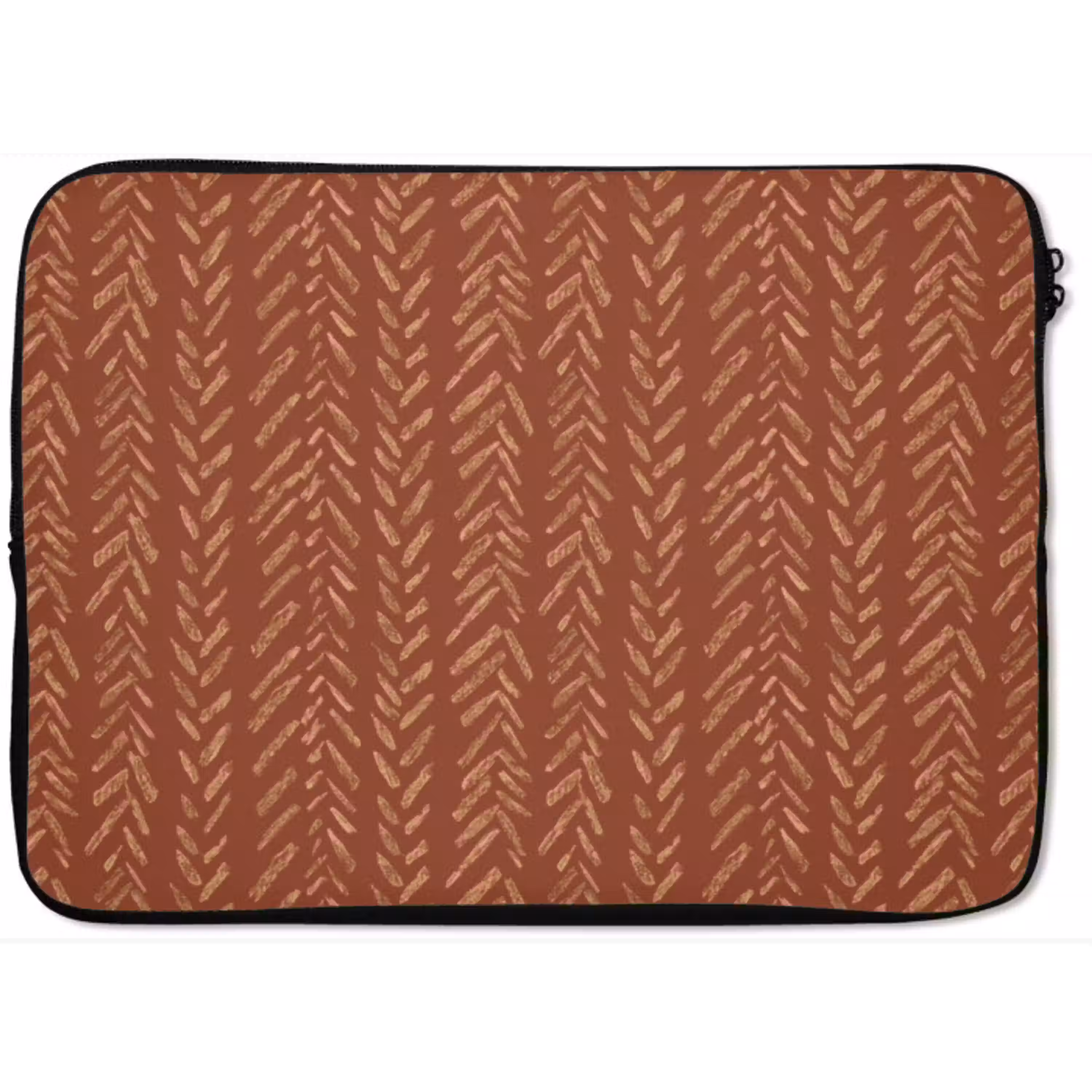 Terracotta - Visgraat - Ambachtelijk - Patroon laptophoes neopreen klein 279 -zkaufland3dotto