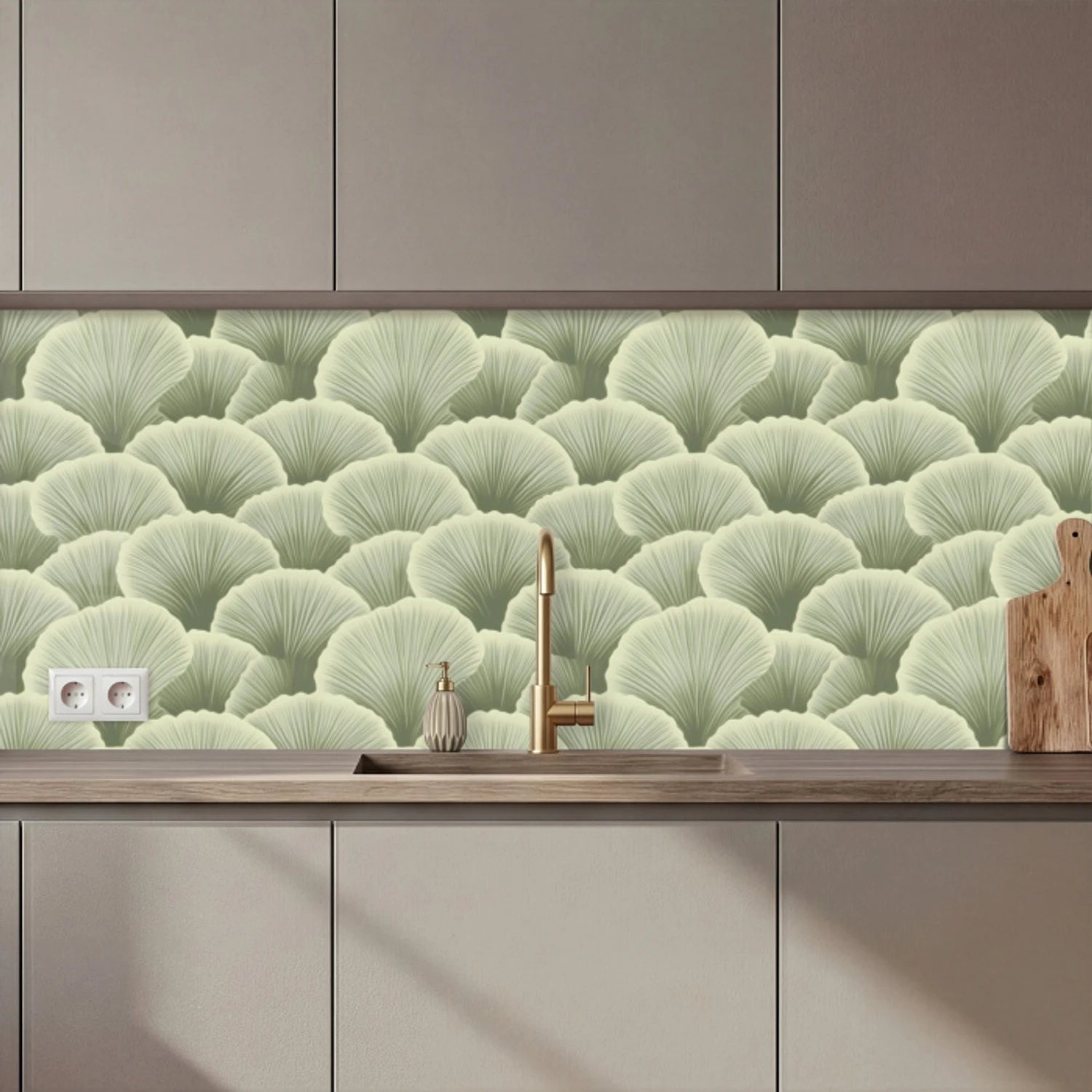 Waaier - Blad - Groen keuken achterwand 2 middel 871 zz_3dshopping