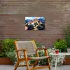 Dorp - Heuvelachtig - Zon - Mozaïek Tuinposter op houten frame 2 cm dik klein -sfeer3