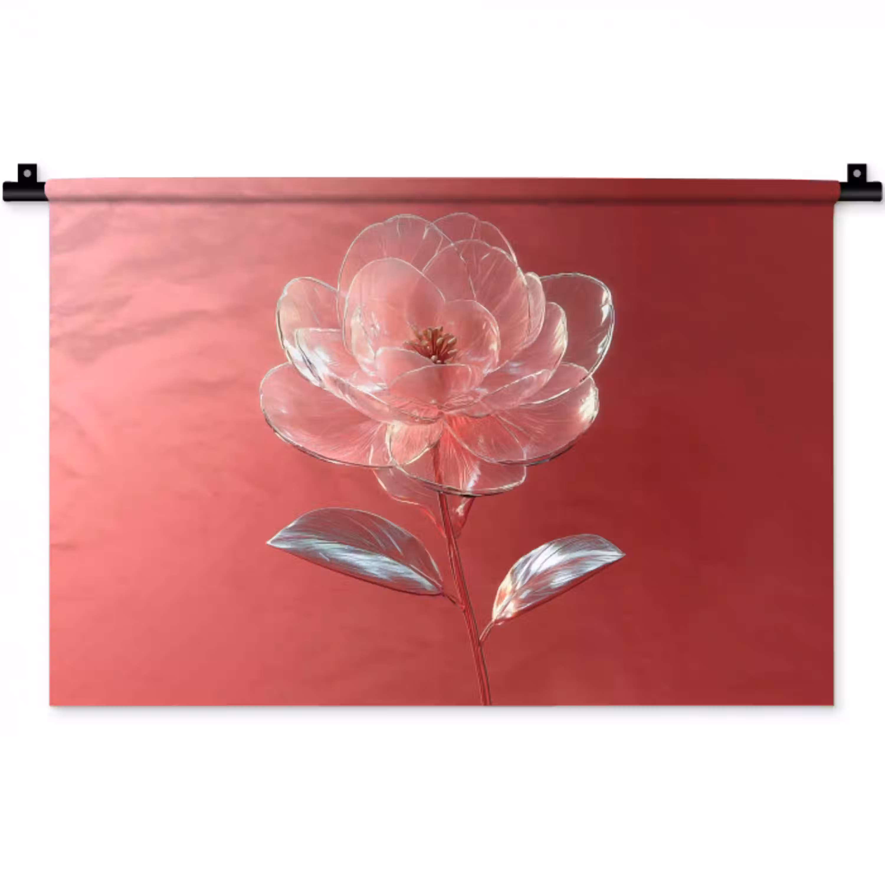 Sierlijk - Bloem - Roze - Glazen Wandkleed katoen klein -zz3d
