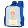 Prinses met een gouden kroon - Blauw Kinderrugzak - Blauw middel -schuin