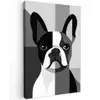 Buldog - Zwart - Abstract - Vlakken canvas 2cm klein -z3d