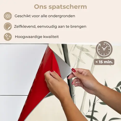 Japandi - Bamboe - Beige keuken achterwand spatscherm klein -spatscherm_NL