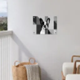 Buldog - Zwart - Abstract - Vlakken tuinposter los doek klein -sfeer8