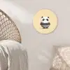 Panda - Beige - Minimalistisch Wandcirkel kunststof plaat 5mm dik klein -sfeer5