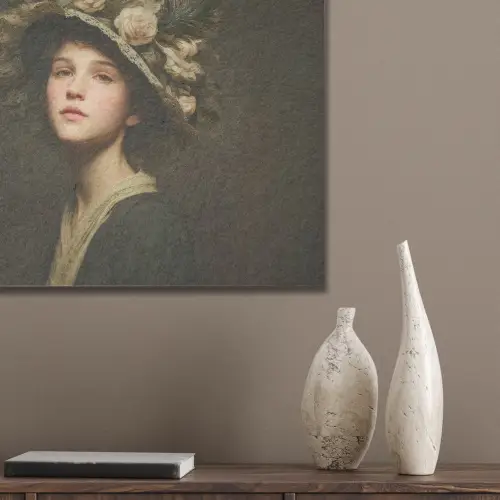 Bloemenhoed - Portret - Vrouw PET vilt klein -sfeer6_closeup