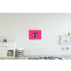 Minimalistisch - Oog - Roze textielposter latten blank klein -kinderkamer
