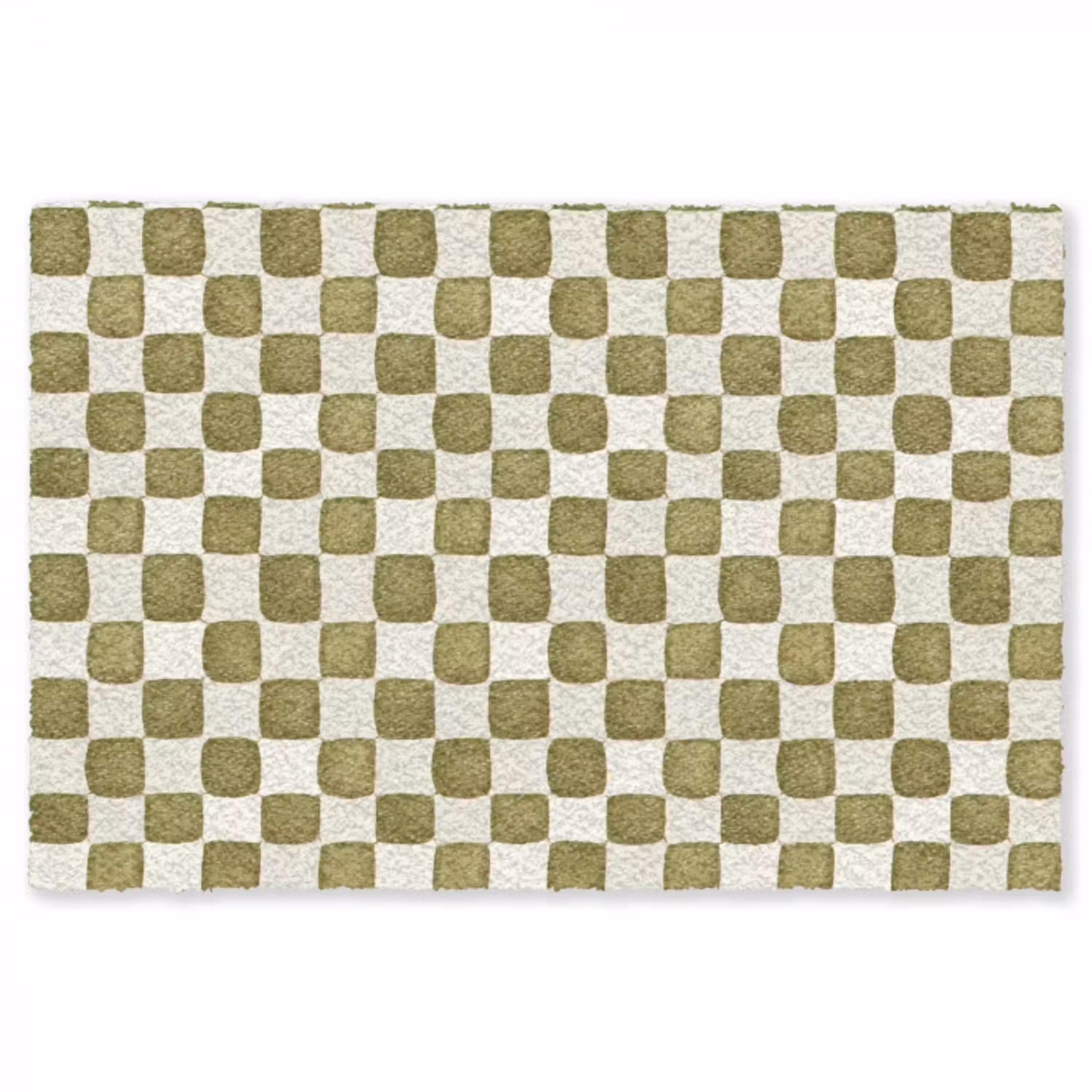 Schaak - Patroon - Groen Vloerkleed Rechthoek klein 1091 -3d