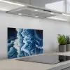 Golven - Blauw - Schuim keuken achterwand spatscherm klein -3d_schuin