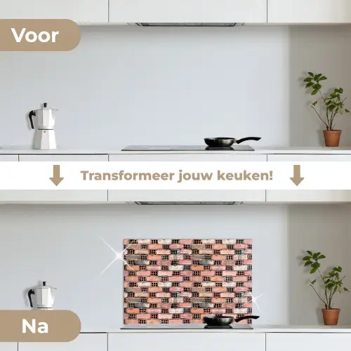 Oud - Stenen - Muur keuken achterwand spatscherm klein 900 -voor_na_NL