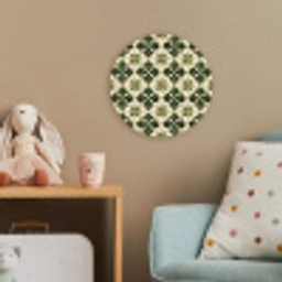Patroon - Tegel - Groen Wandcirkel kunststof plaat 5mm dik klein 188 -tsfeer1_kind