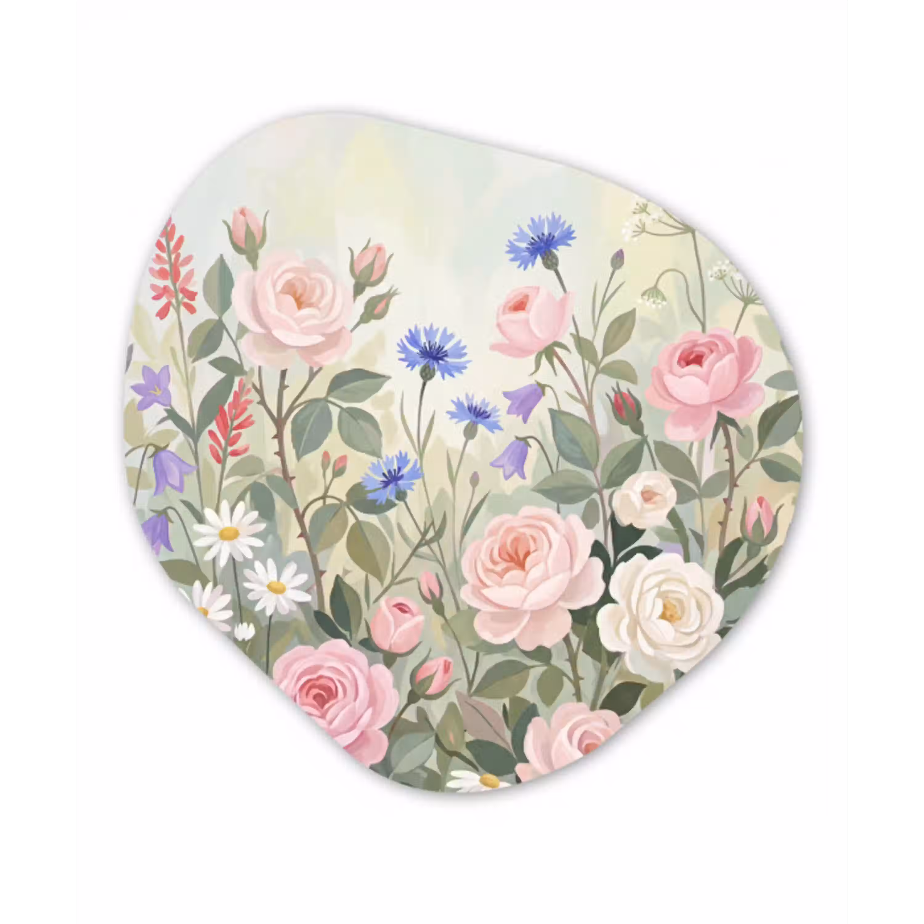 Bloemen - Tuin - Natuur - Kleurrijk Wandcirkel Organisch Forex 3mm klein -3d