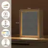 Donkergrijs - Asfaltstructuur - Ruw Light Box met kabel (Tafellamp) klein 925 -USP_NL