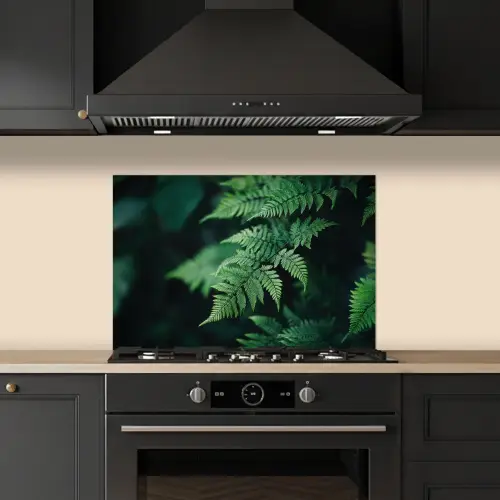 Varenblad - Groen - Structuur - Wazig keuken achterwand spatscherm klein -sfeer1