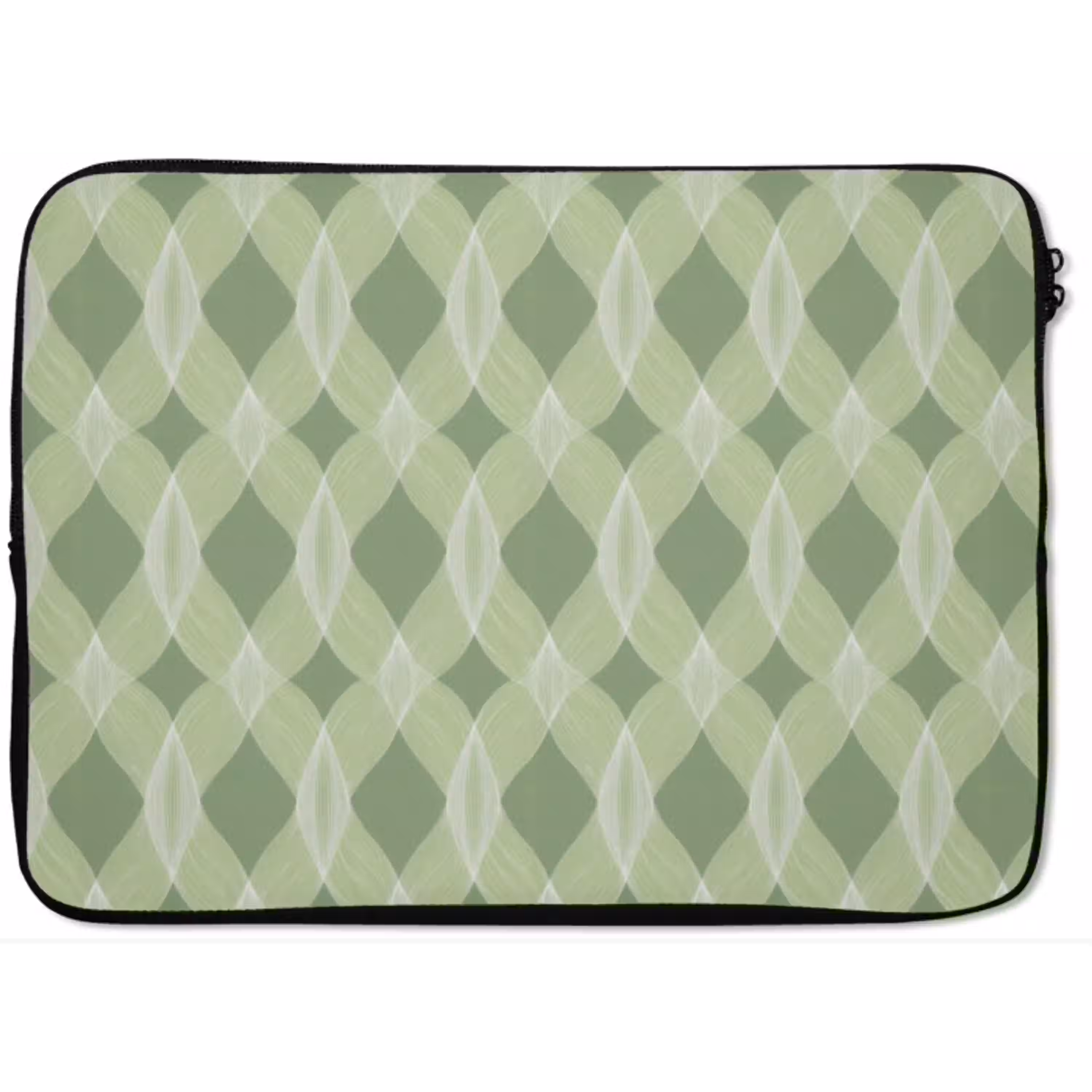 Saliegroen - Geometrisch - Organisch - Traliewerk - Patroon laptophoes neopreen klein 279 -zkaufland3dotto