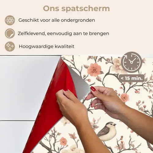 Kersenbloesem - Mus - Roze keuken achterwand spatscherm klein 900 -spatscherm_NL