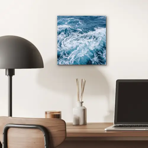 Golven - Oceaan - Blauw aluminium wit klein -sfeer5