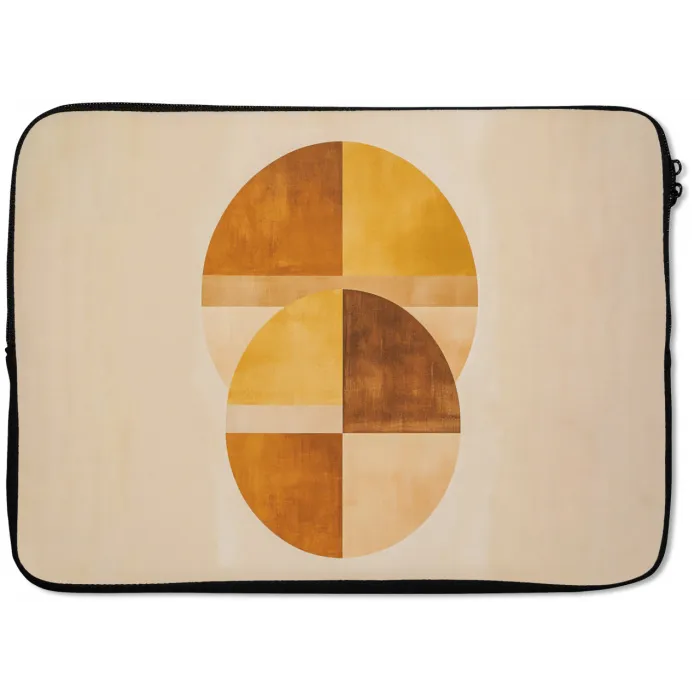 Cirkels - Geel - Minimalistisch laptophoes neopreen klein -zkaufland3dotto