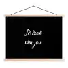 Quotes - Spreuken - Ik kook van jou - Liefde - Partner textielposter latten blank klein -3d