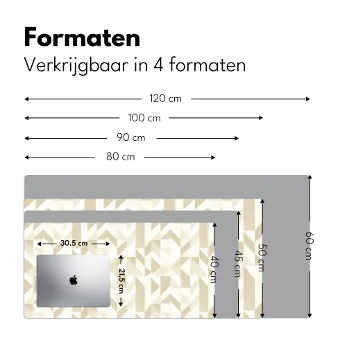 Modern - Abstract - Beige Muismat XXL klein 681 -sfeer5