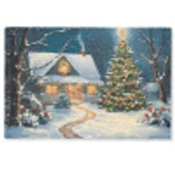 Kerst - Kerstboom - Winter - Huis - Sneeuw Deurmat klein -zkaufland3d