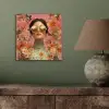 Vrouw - Bril - Roze - Bloemen aluminium wit klein -sfeer2
