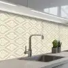 Floraal - Ornament - Beige keuken achterwand 2 middel 871 -3d_schuin