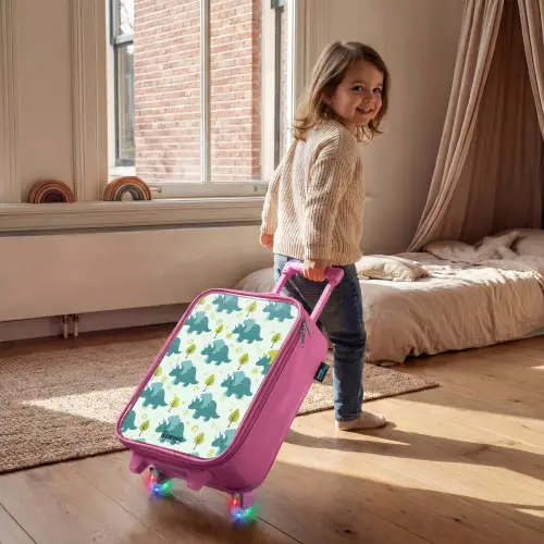 Triceratopsen tussen boompjes Kinderkoffer - Roze klein -sfeer1