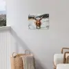 Schotse Hooglander - Sneeuw - Winter - Dieren tuinposter los doek klein -sfeer8