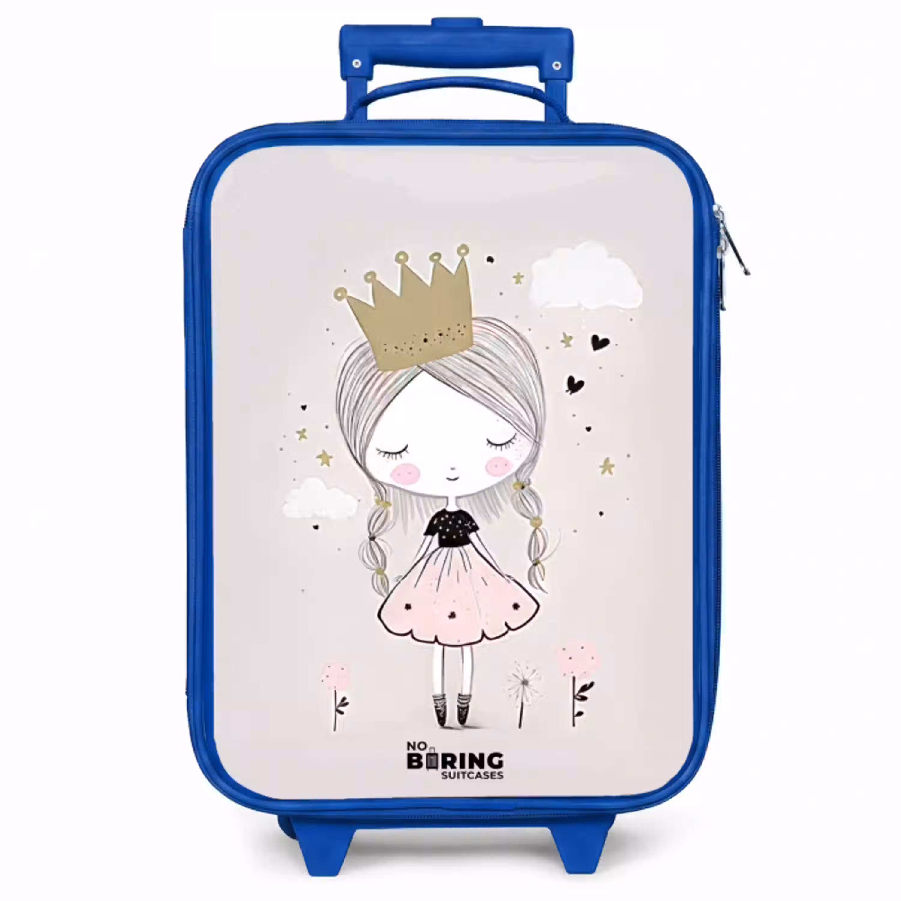 Dromerige prinses met gevlochten haar Kinderkoffer - Blauw klein -zzz_website3d
