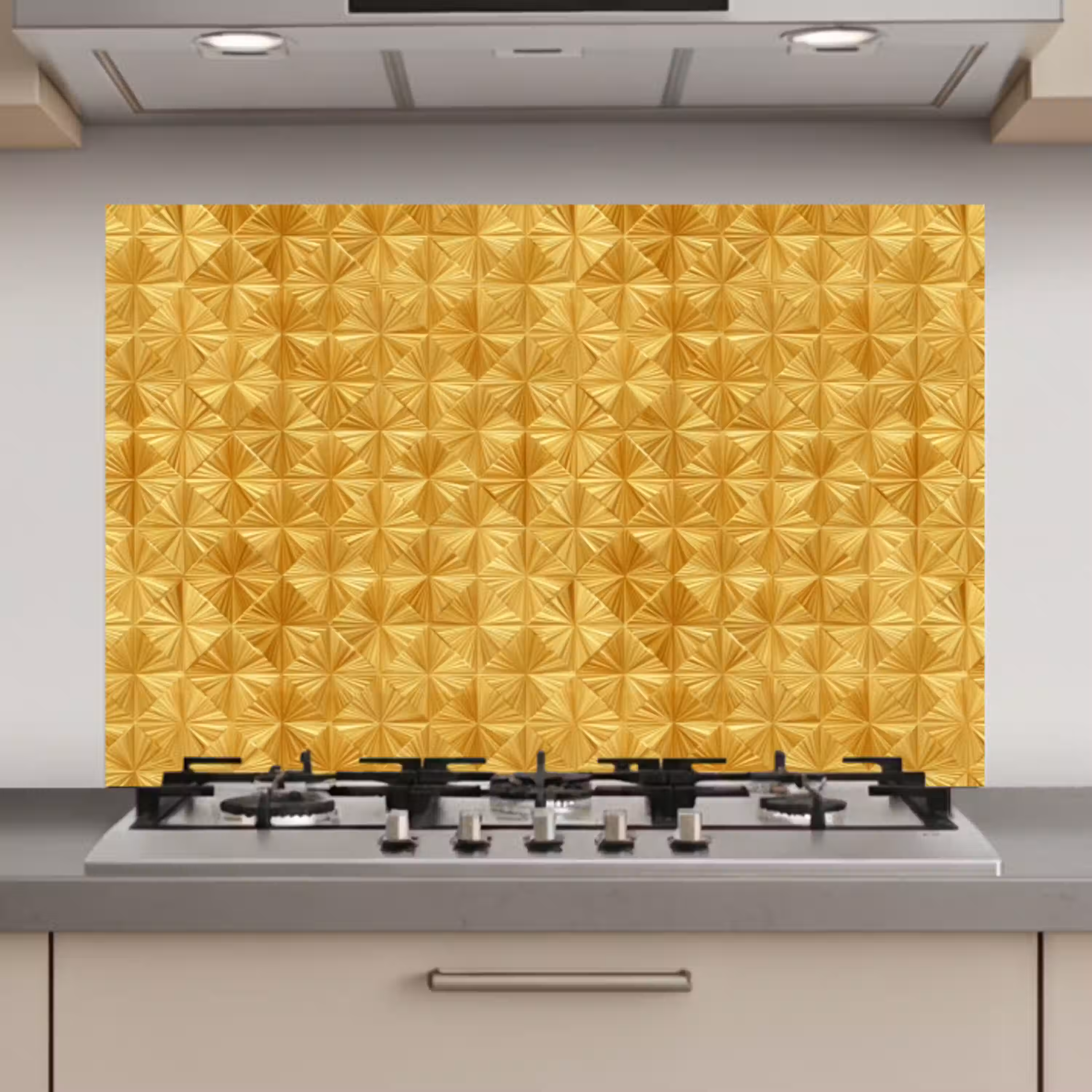 Tegels - Geometrisch - Reliëf - Goud keuken achterwand spatscherm klein 900 -3d_website