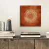 Abstract - Lijnen - Zonnestralen - Roodbruin aluminium wit klein -sfeer1
