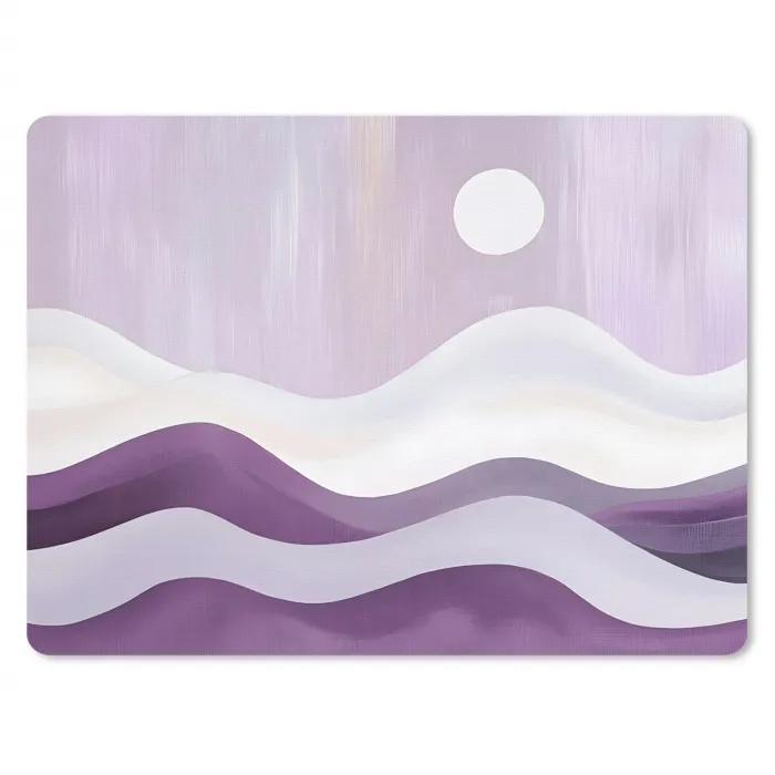 Golven - Heuvels - Abstract - Paars muismat rubber klein -3d