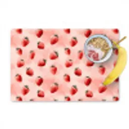 Aardbei - Patroon - Roze Placemat vinyl groot 368 -zzzproduct_Kitchenyeah-website